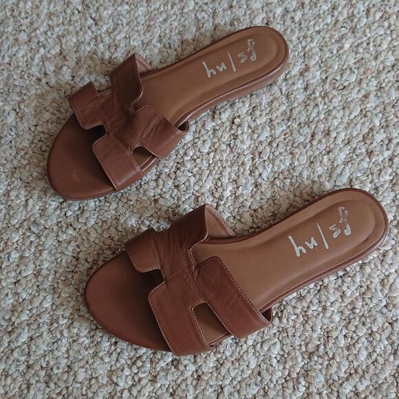 French Sole Alibi Sandal in Cognac Leather size 6.5 - Picture 1 of 12